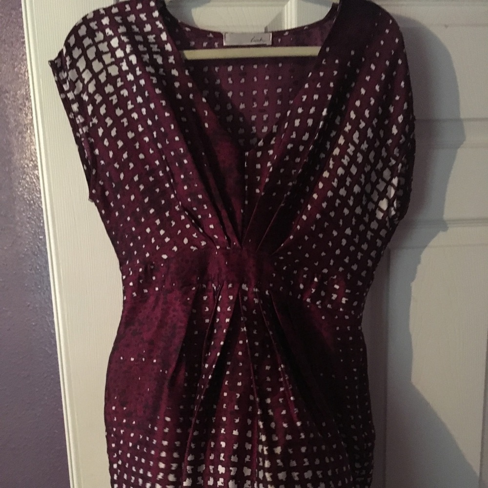 Maroon and cream comfy dress